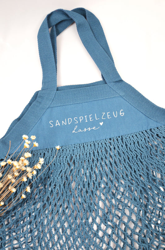 Sandspielzeugbeutel mit Name aus Bio-Baumwolle