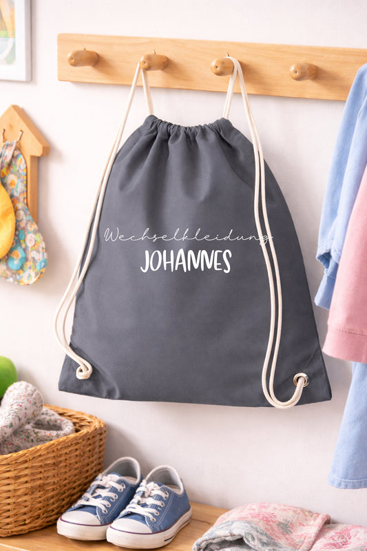 Kita Beutel aus 100% Baumwolle - Wechselkleidung / Turnsachen / Schmutzwäsche