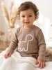 Waffelstrick Pullover mit Kordel-Applikation